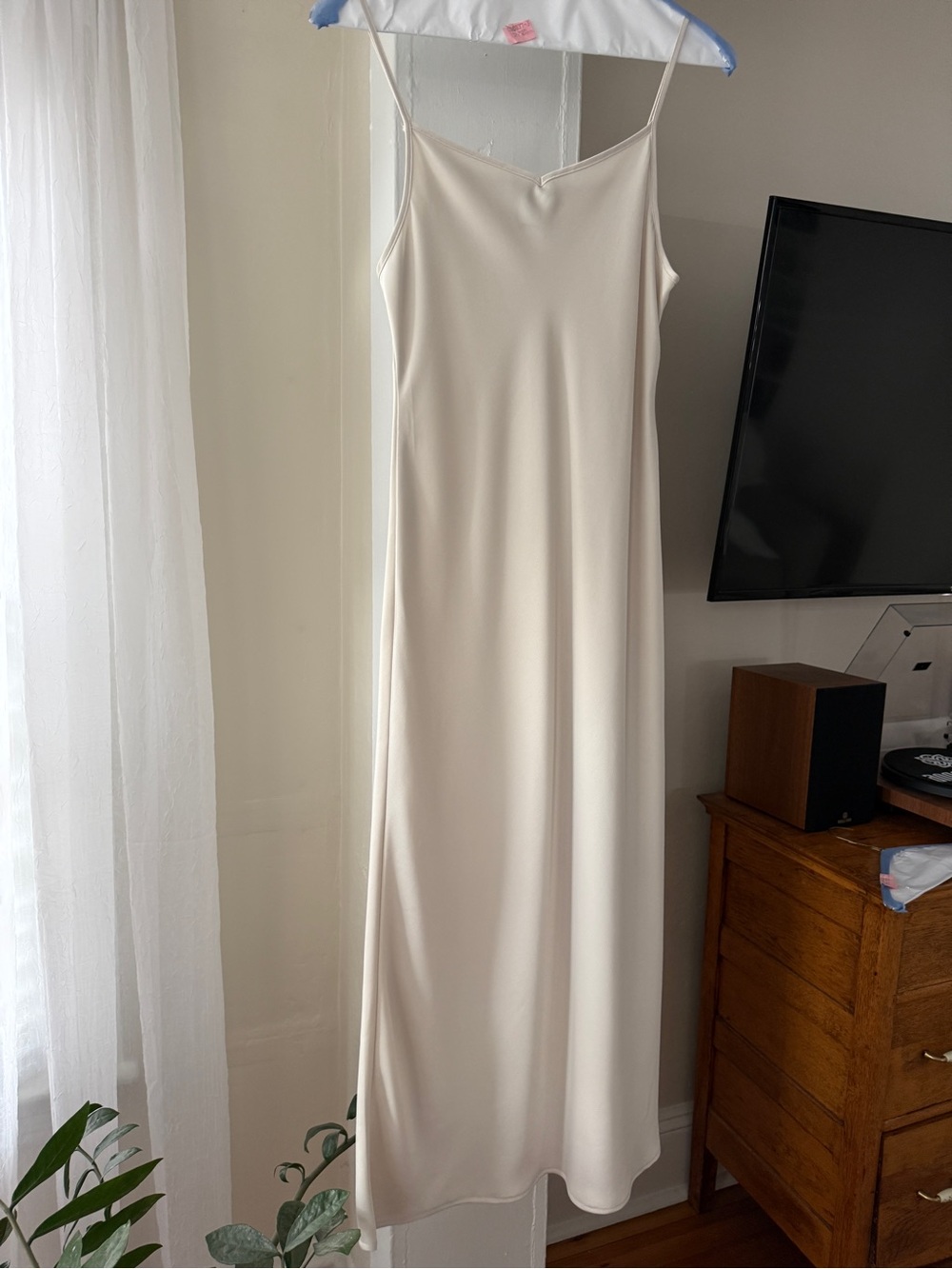 Rachel Zoe Ivory Satin Slip Maxi Dress Size Small
